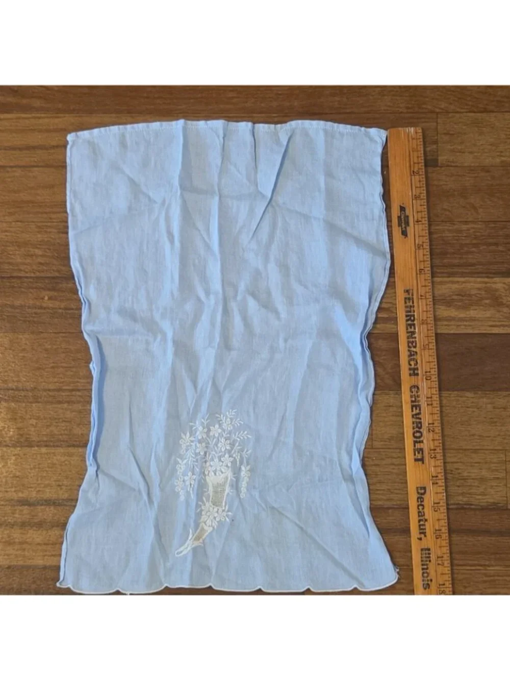 4 Vintage Blue and White Embroidered Hand or Tea Towels AS IS Crafting